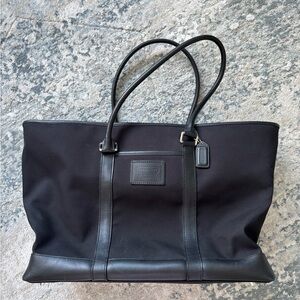 NWOT Coach Black Canvas and Leather XL Weekender Tote Bag